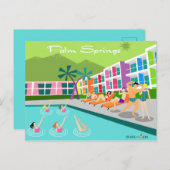 Retro Palm Springs Hotel Postcard Postkarte (Vorne/Hinten)