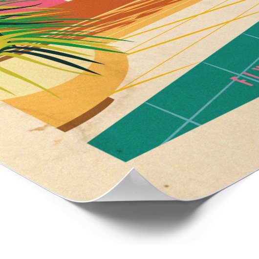 Retro Palm Springs Hotel Poster (Ecke)