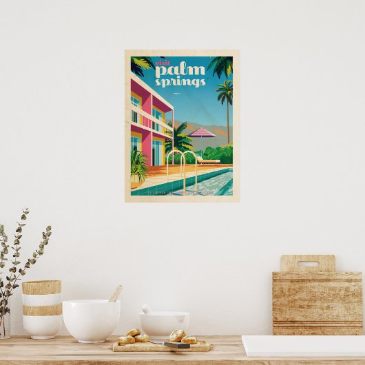Retro Palm Springs Hotel Poster (Küche)