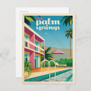 Retro Palm Springs Hotel Postkarte