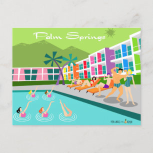 Retro-Palm-Springs-Hotel-Postkarte Postkarte