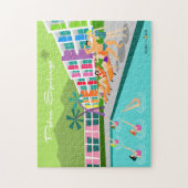 Retro Palm Springs Hotel Puzzle (Vertikal)