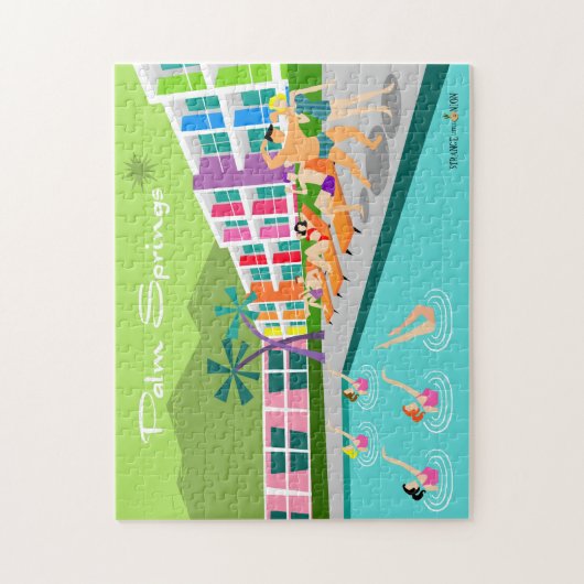 Retro Palm Springs Hotel Puzzle (Vertikal)