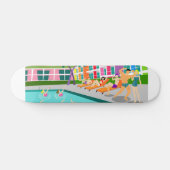 Retro Palm Springs Hotel Skateboard (Horizontal)