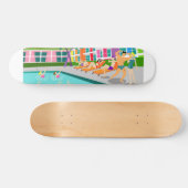 Retro Palm Springs Hotel Skateboard (Horizontal)