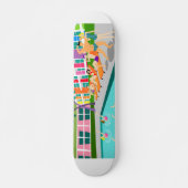 Retro Palm Springs Hotel Skateboard (Vorne)