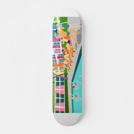 Retro Palm Springs Hotel Skateboard (Vorne)