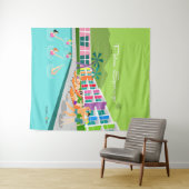 Retro Palm Springs Hotel Tapestry Wandteppich (Beispiel (Horizontal))