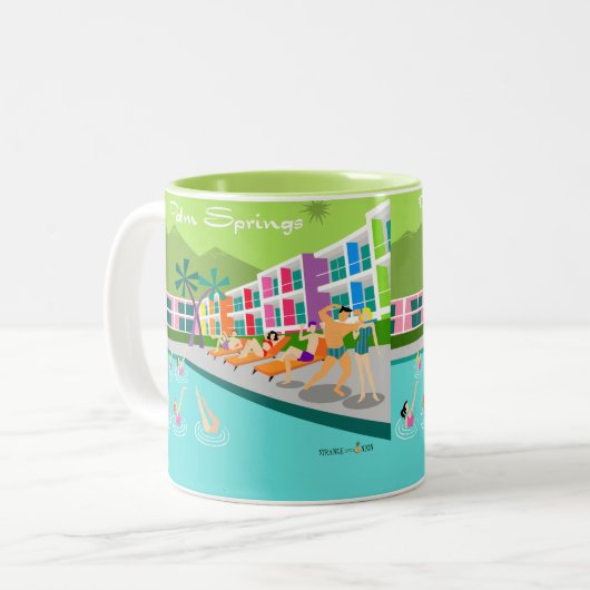 Retro Palm Springs Hotel Tasse (Vorderseite Links)