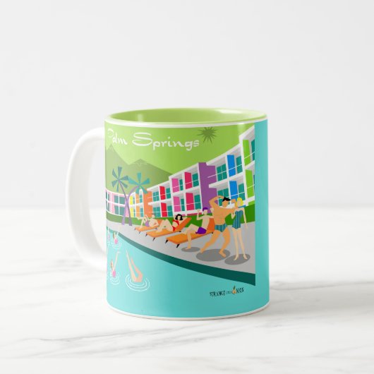 Retro Palm Springs Hotel Tasse (Vorderseite Links)