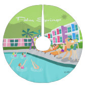Retro Palm Springs Hotel Tree Skirt Polyester Weihnachtsbaumdecke (Vorderseite)