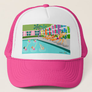 Retro Palm Springs Hotel Trucker Hat Truckerkappe