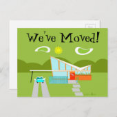 Retro Palm Springs House Änderung der Adresskarte Ankündigungspostkarte (Vorne/Hinten)