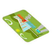 Retro Palm Springs House Flexible Magnet (Rechte Seite)