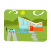 Retro Palm Springs House Flexible Magnet (Horizontal)