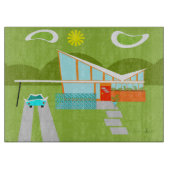 Retro Palm Springs House Glashütte Schneidebrett (Vorderseite)