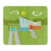 Retro Palm Springs House Glashütte Schneidebrett (Vorderseite)