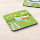 Retro Palm Springs House Hard Plastic Untersetzer (Linke Seite)