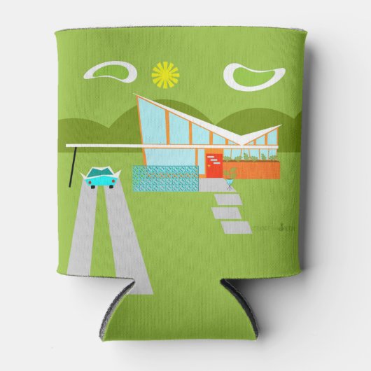 Retro Palm Springs House kann kühlen Dosenkühler (Vorderseite)