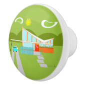 Retro Palm Springs House Keramik Knock Keramikknauf (Rechts)