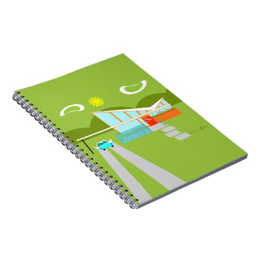 Retro Palm Springs House Notebook Notizblock (Rechte Seite)