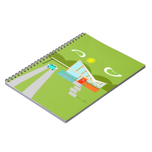 Retro Palm Springs House Notebook Notizblock (Linke Seite)