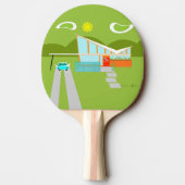 Retro Palm Springs House Ping Pong Paddle Tischtennis Schläger (Rückseite)