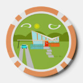 Retro Palm Springs House Poker Chips (Rückseite)