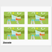 Retro Palm Springs House Rectangle Stickers (Blatt)