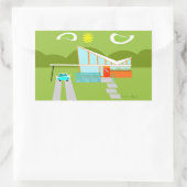 Retro Palm Springs House Rectangle Stickers (Tasche)