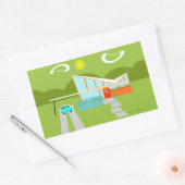 Retro Palm Springs House Rectangle Stickers (Umschlag)