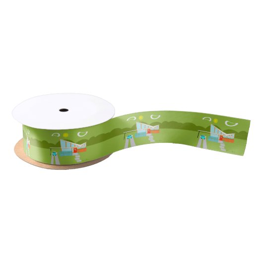 Retro Palm Springs House Satin Ribbon Satinband (Spule)