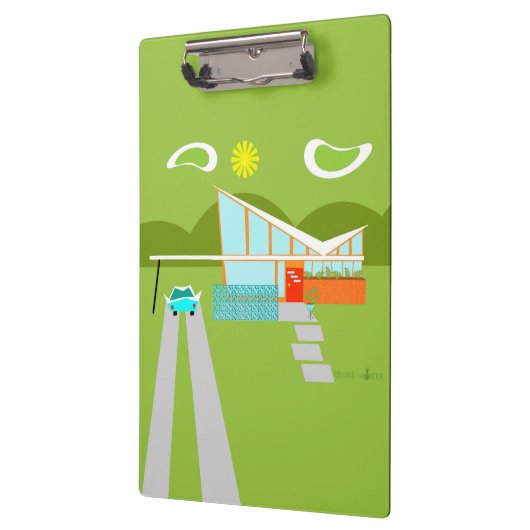 Retro Palm Springs House Zwischenablage Klemmbrett (Links)