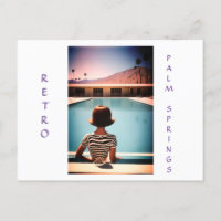 Retro Palm Springs Poolside Post Card personalisie