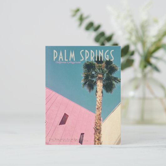 Retro Palm Springs Postkarte (Stehend Vorderseite)