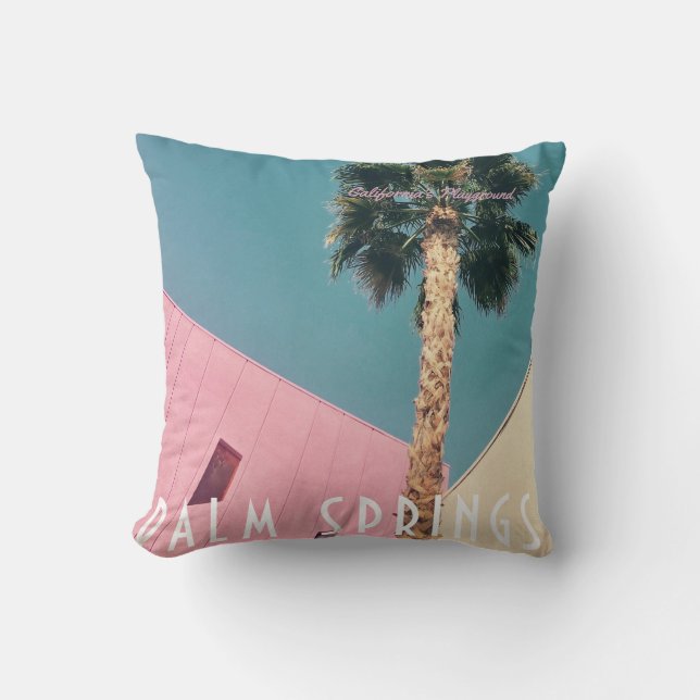 Retro Palm Springs Throw Kissen (Vorderseite)