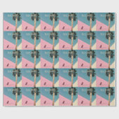 Retro Palm Springs Wrapping Paper Geschenkpapier (Flach)