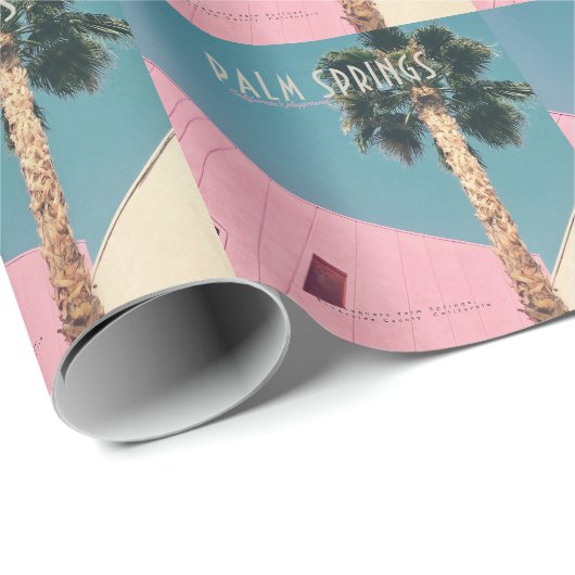 Retro Palm Springs Wrapping Paper Geschenkpapier (Rolleneckpunkt)