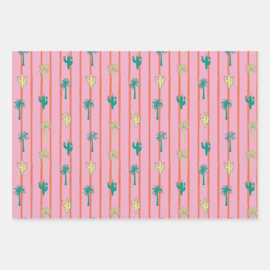Retro Palm Springs Wrapping Paper Set 2 Geschenkpapier Set (Vorderseite 2)