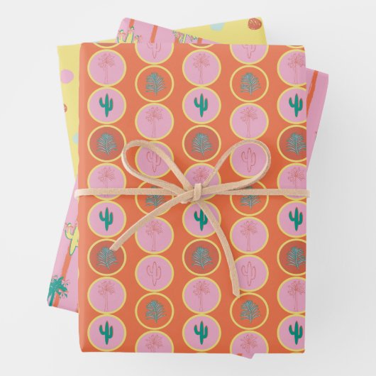 Retro Palm Springs Wrapping Paper Set 2 Geschenkpapier Set (Beispiel)