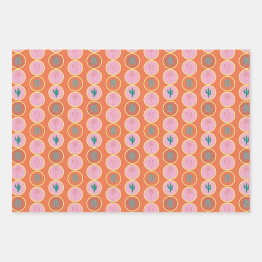 Retro Palm Springs Wrapping Paper Set 2 Geschenkpapier Set (Vorderseite)