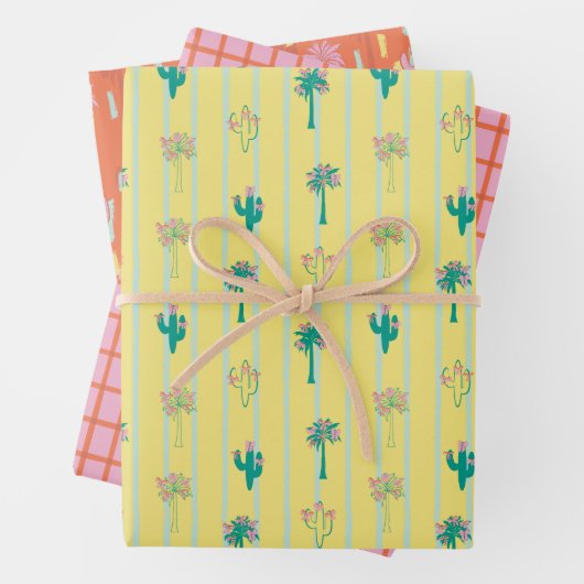 Retro Palm Springs Wrapping Paper Set 4  Geschenkpapier Set (Beispiel)