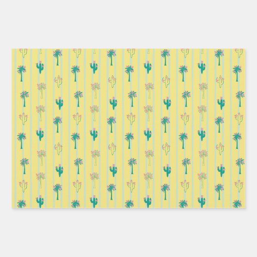 Retro Palm Springs Wrapping Paper Set 4 Geschenkpapier Set (Vorderseite)