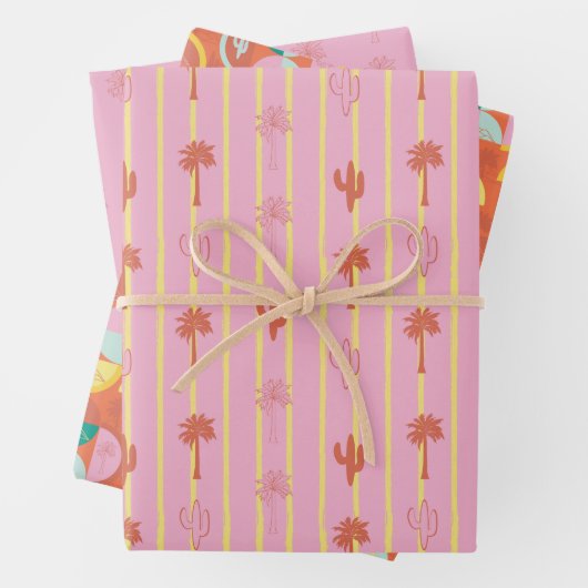 Retro Palm Springs Wrapping Paper Set 5 Geschenkpapier Set (Beispiel)