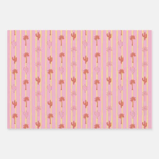 Retro Palm Springs Wrapping Paper Set 5 Geschenkpapier Set (Vorderseite)