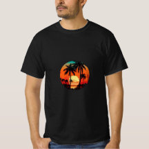 Retro Palm Sunset Shirt - Vintage tropische Flucht
