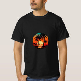 Retro Palm Sunset Shirt - Vintage tropische Flucht