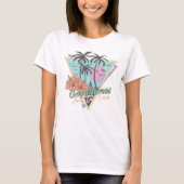 Retro Palm Tree and Beach Good Vibes T-Shirt (Vorderseite)