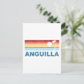 Retro Palm Tree Anguilla Postkarte (Stehend Vorderseite)