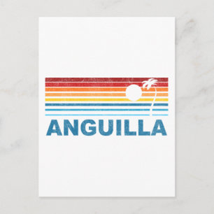 Retro Palm Tree Anguilla Postkarte